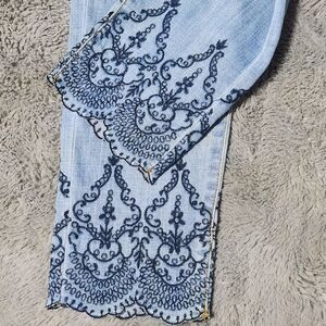 Tommy Hilfiger Tribeca  embroidered denim ankle cropped jeans Size 6